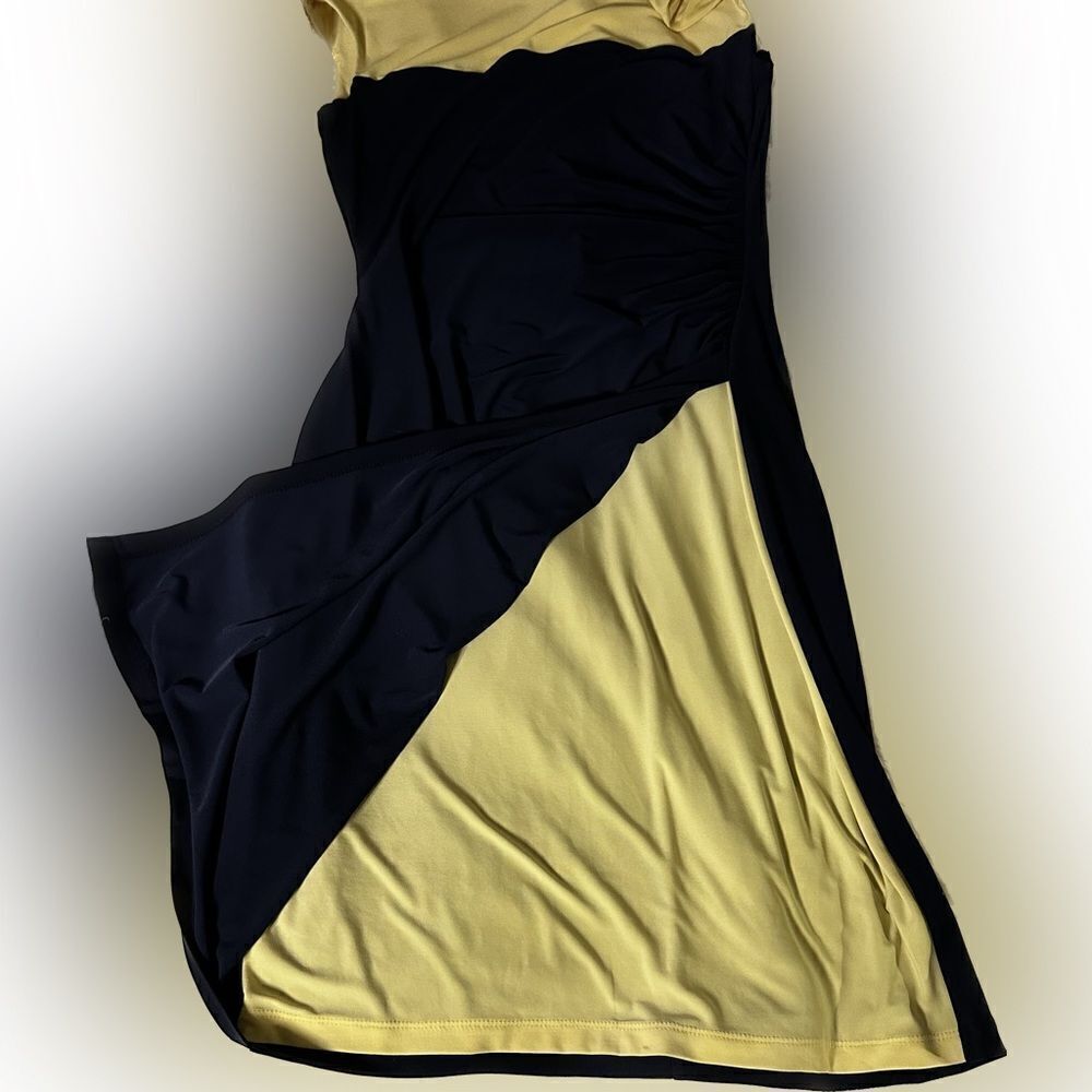 Lauren Ralph Lauren light yellow navy blue Dress SZ 6 - Picture 8 of 8